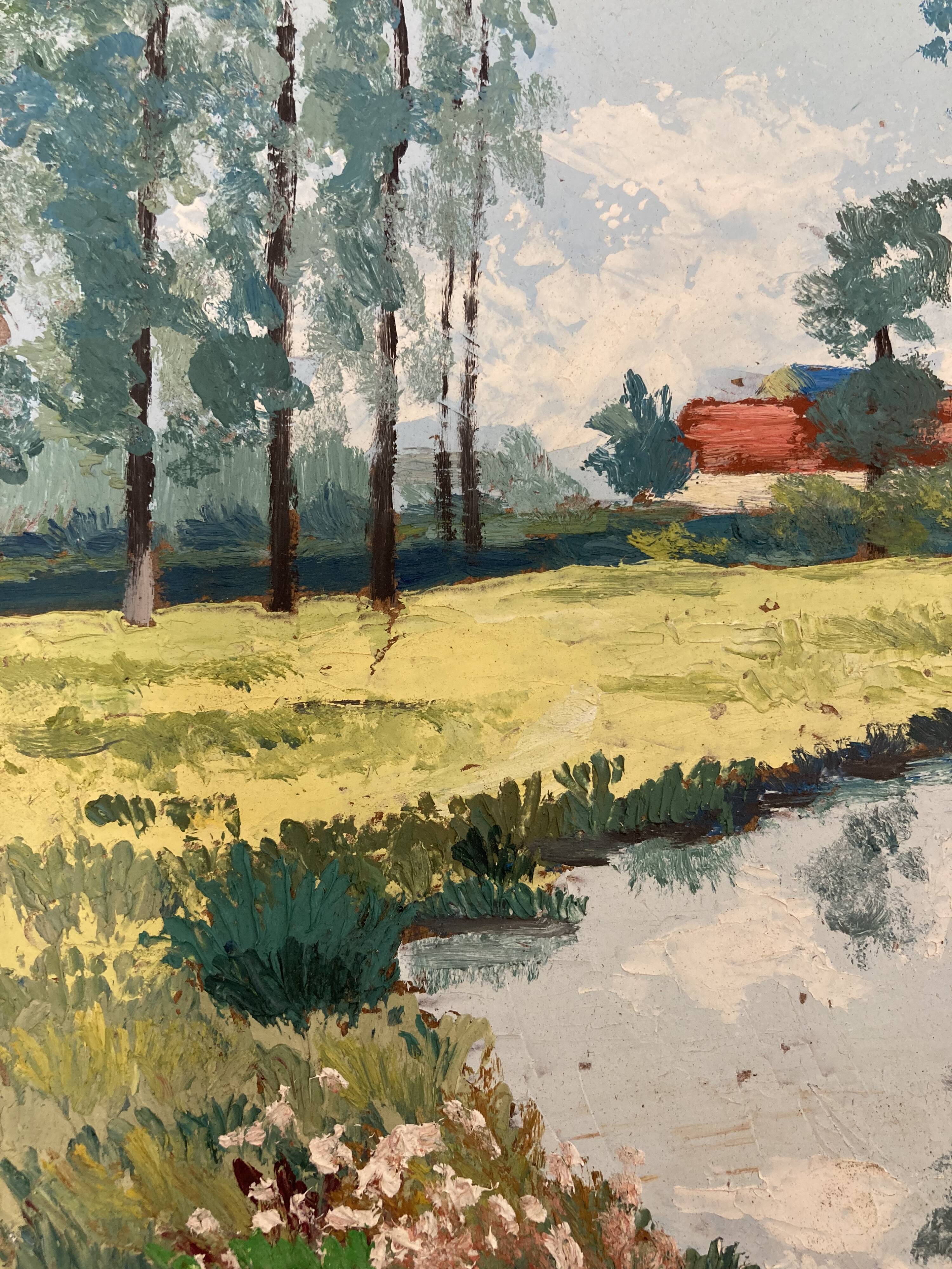 Oil on vintage panel