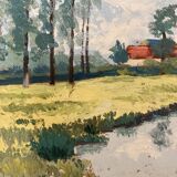 Huile sur panneau vintage