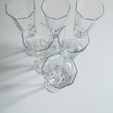 Service of 6 vintage champagne flutes