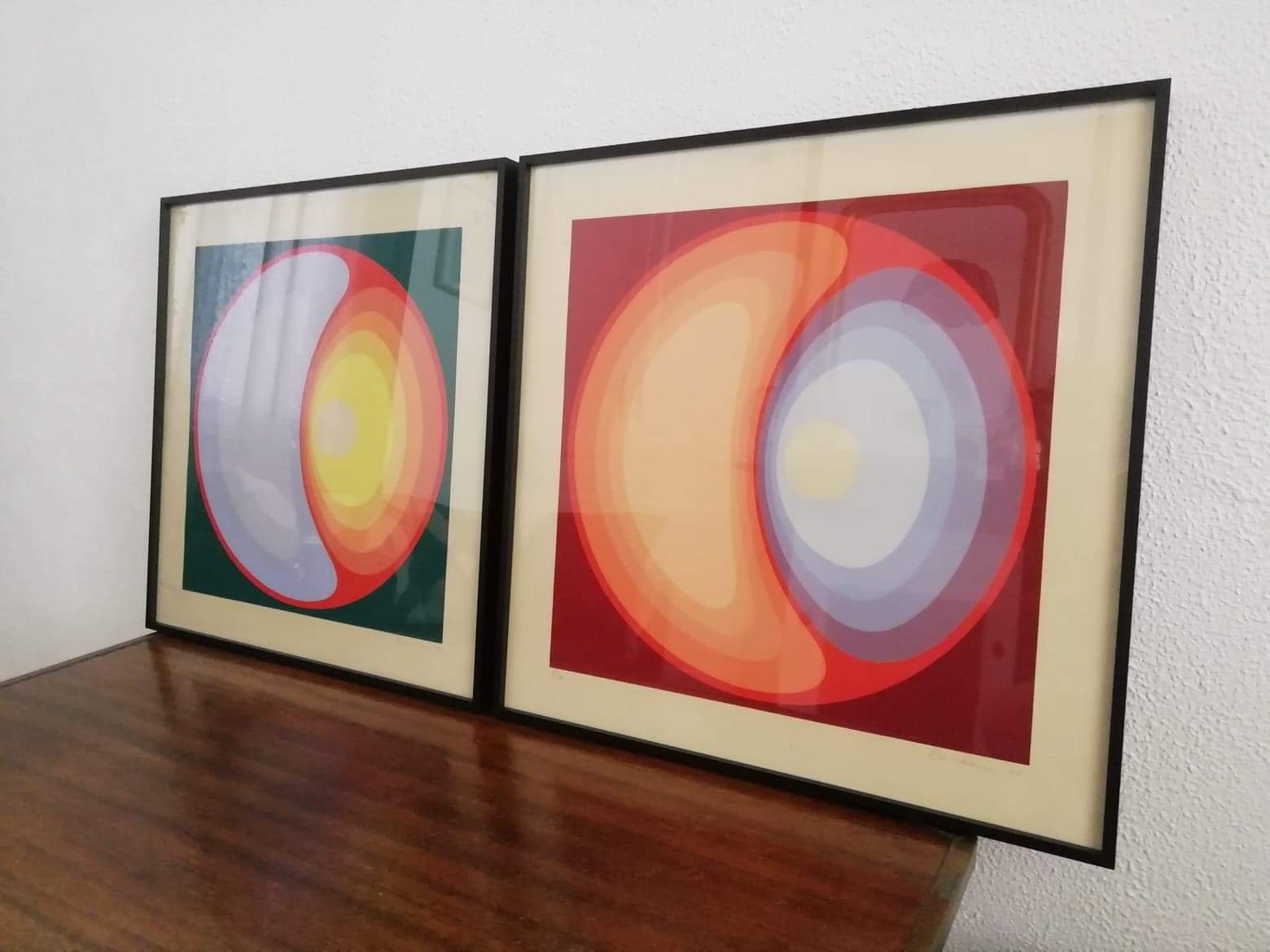 Two silkscreen prints by Henri Baviera 1972