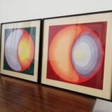 Two silkscreen prints by Henri Baviera 1972