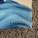 Orientalist portrait signed felix ekwalla oil on canvas