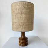 1950s turned olive wood table lamp