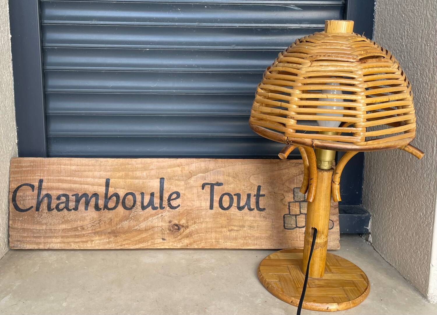 Vintage rattan lamp