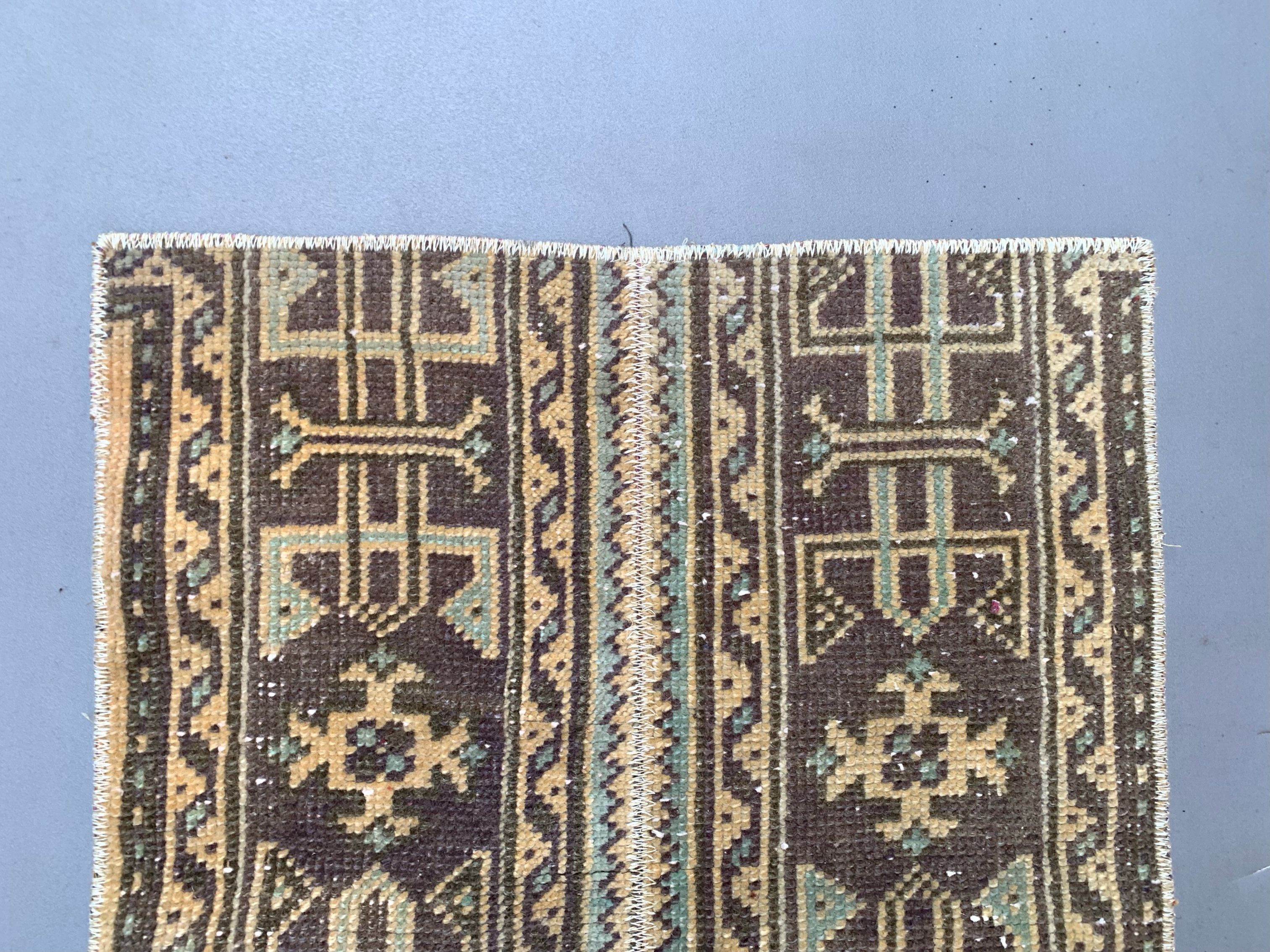 Distressed Turkish Narrow Runner 313x55 cm wool Vintage Tribal Rug