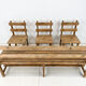 Vintage Wooden Dining Set of Bench & 3 Chairs