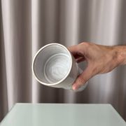 Vase / porte-bougie en céramique vintage d'Allemagne de l'Ouest – relief ivoire – années 1970