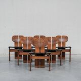 Set of Six 'Africa' Mid-Century Italian Dining Chairs by Scarpa