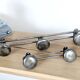 Pair of wall hooks in steel, industrial style, 1950s