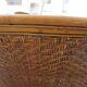 Two-seater banquette in woven rattan, wood and bamboo, 1980s.