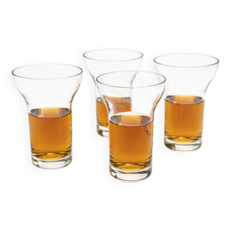 Set of modernist Bulle glasses by Roger Tallon for Daum, 1960s.