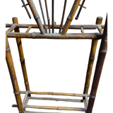 Bamboo coat rack with late nineteenth mirror