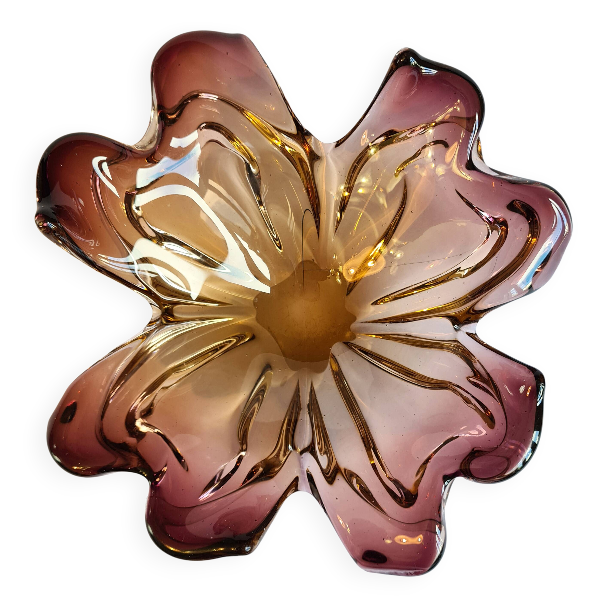 Murano pocket emptier - amber and gold