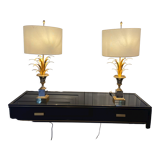 Pair of lamps ears / pineapple by Boulanger, 1970s