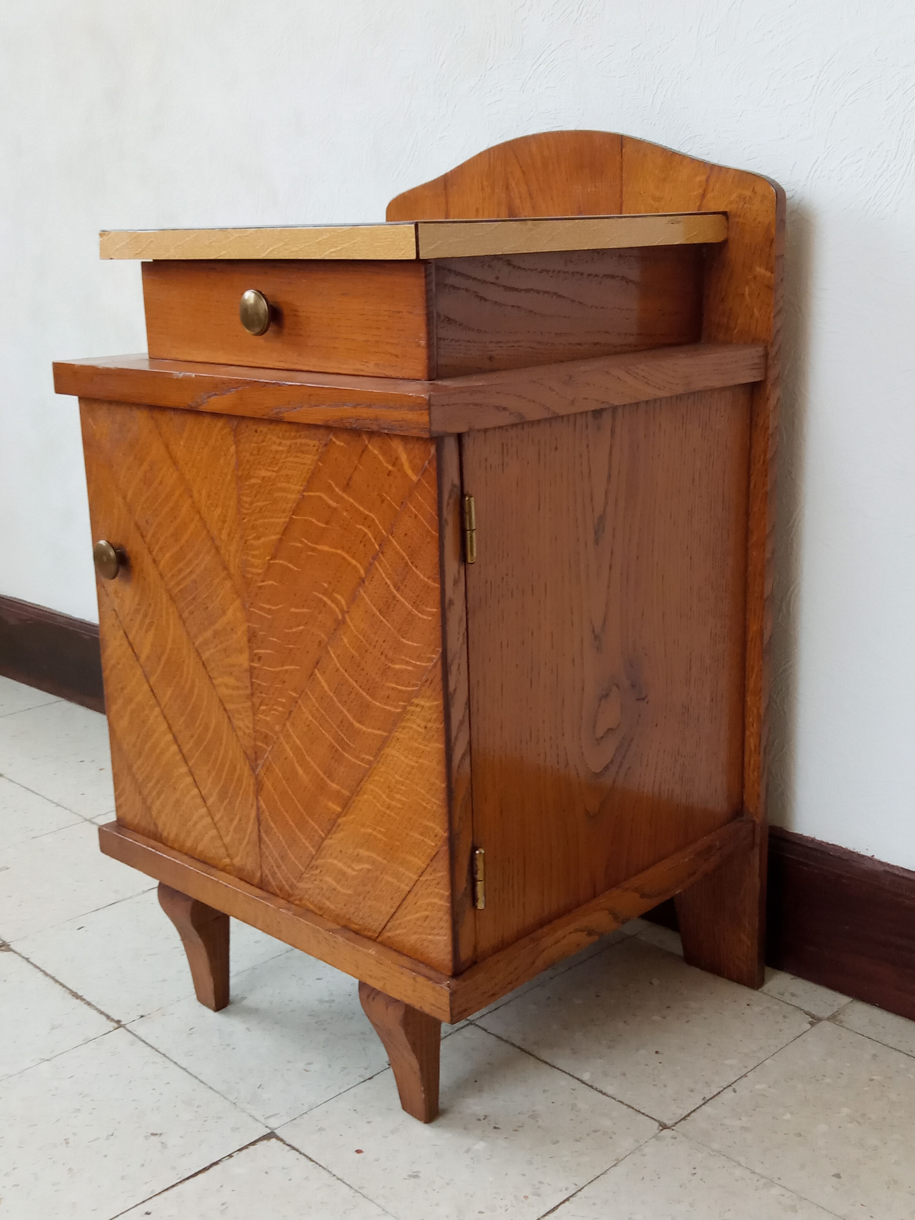 1950 oak bedside table