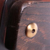 Vintage Brazilian Armchair with Cognac color leather seat cushion, 70s