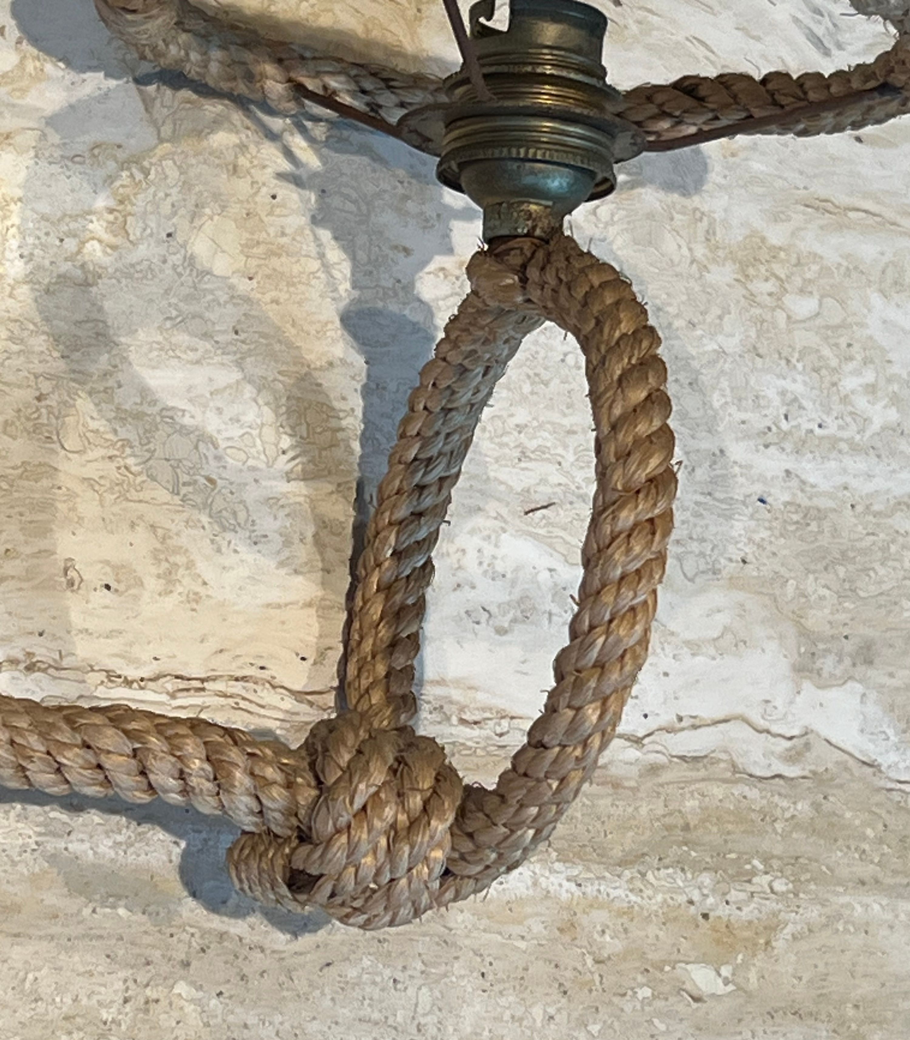 Pair of wall lights in Audoux Minet rope.