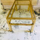Coffee table with 2 brass and glass tops signed Pierre Vandel Paris, circa 70s.