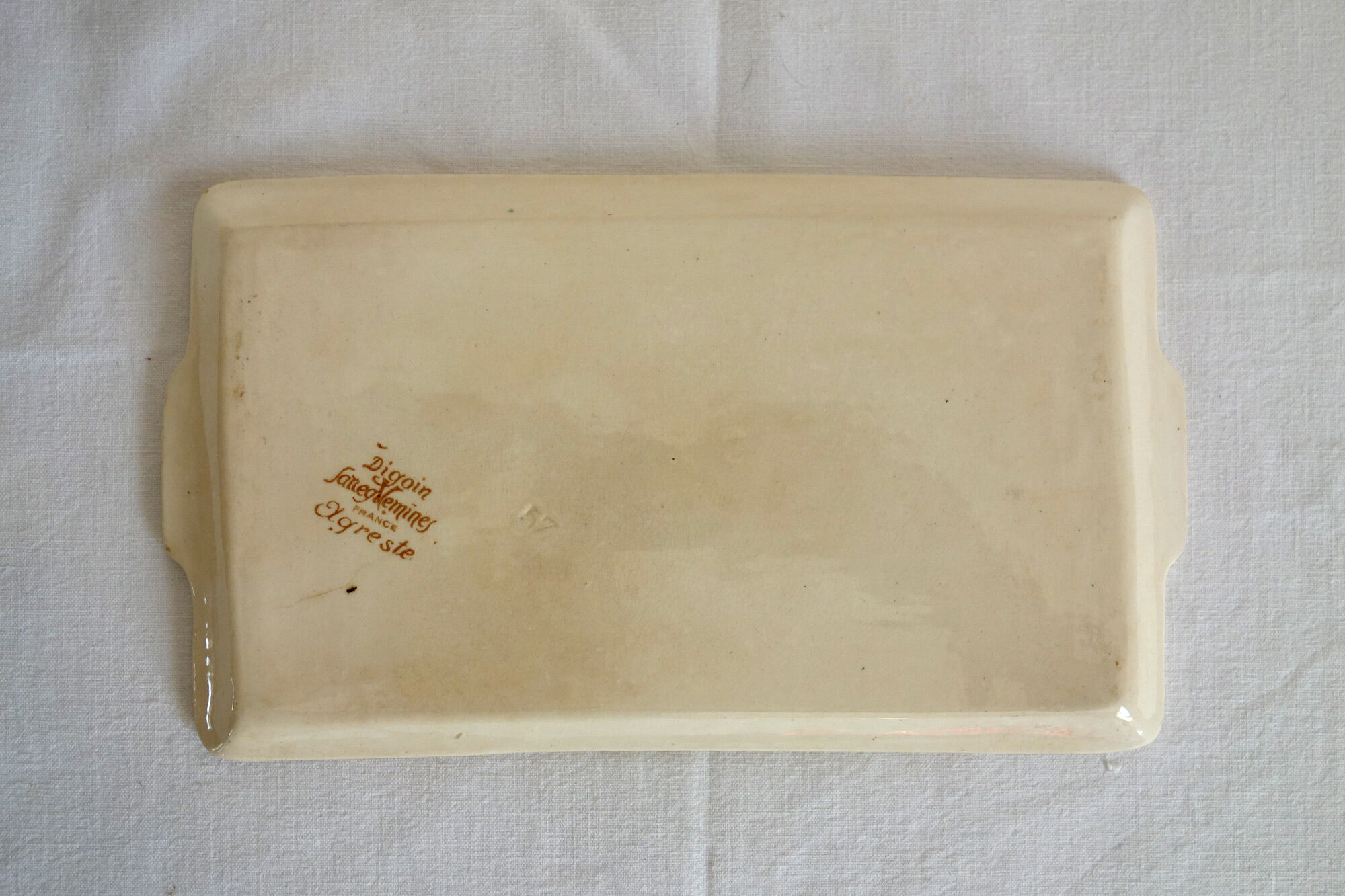 Vintage cake dish model Agreste, Digoin Sarreguemines