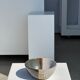 White and glossy brown two-tone ceramic bowl, matt earth