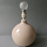 Ceramic lamp, pastel pink, around 1990.