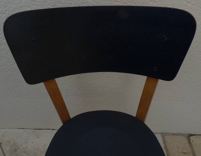 Black and natural wooden bistro chair