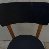 Black and natural wooden bistro chair