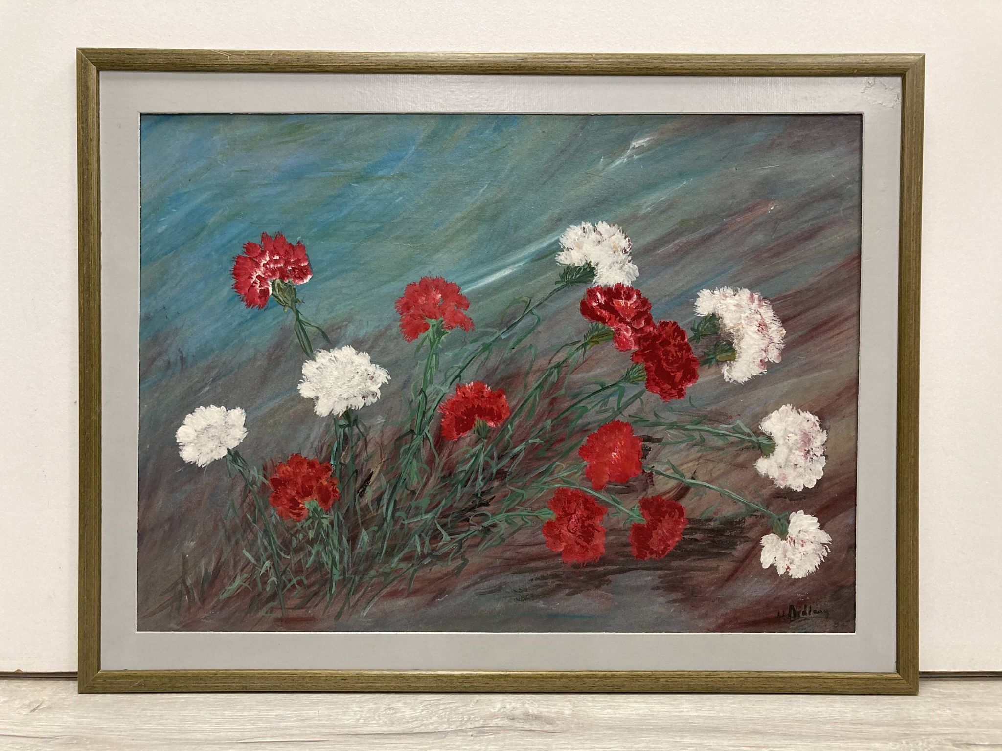 Peinture vintage aux oeillets