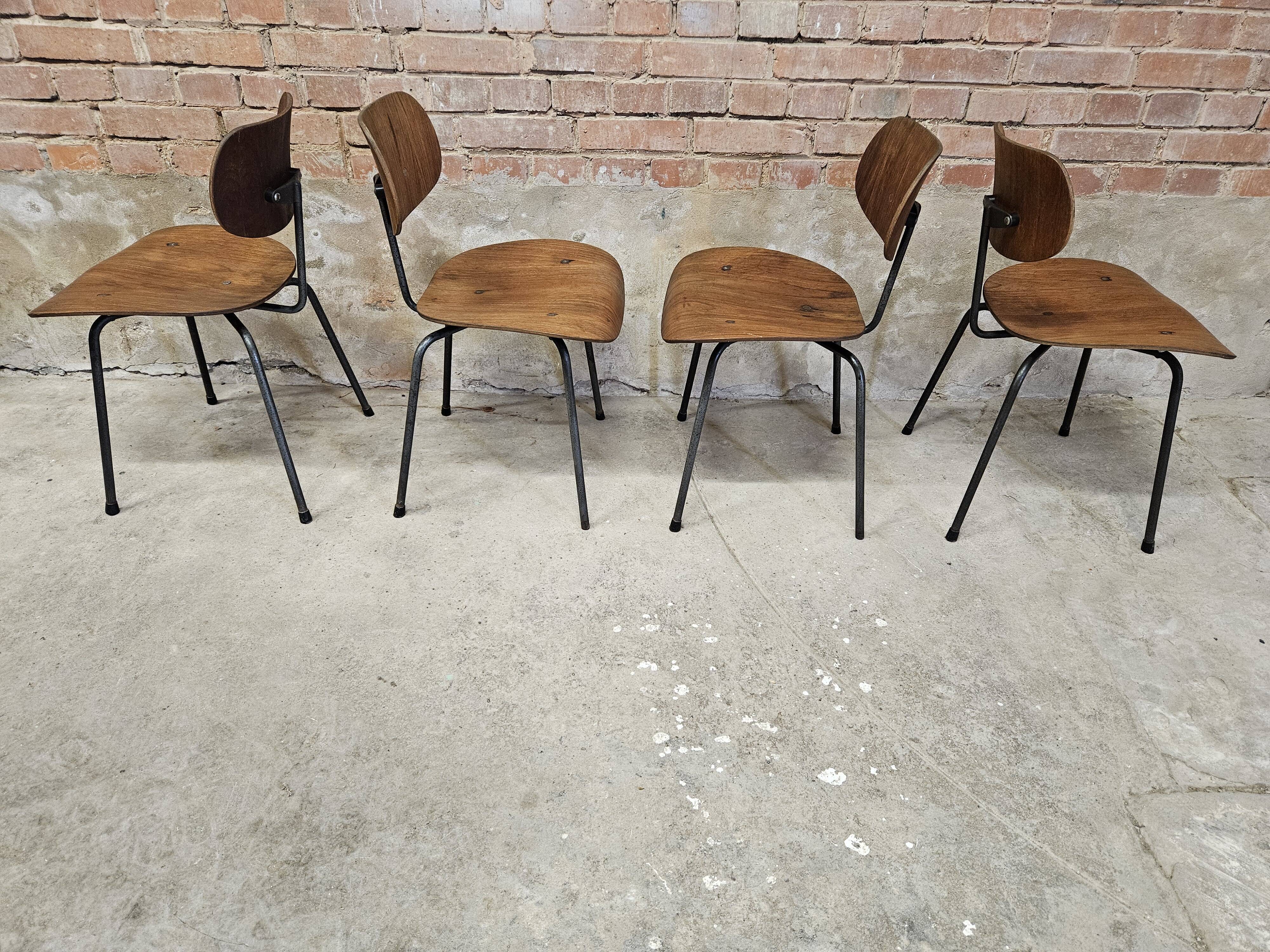 Set de 4 chaises  vintage Se 68 par Egon Eiermann pour Wilde+Spieth 1950"