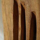 Vintage Openwork Brutalist Wooden Lamp