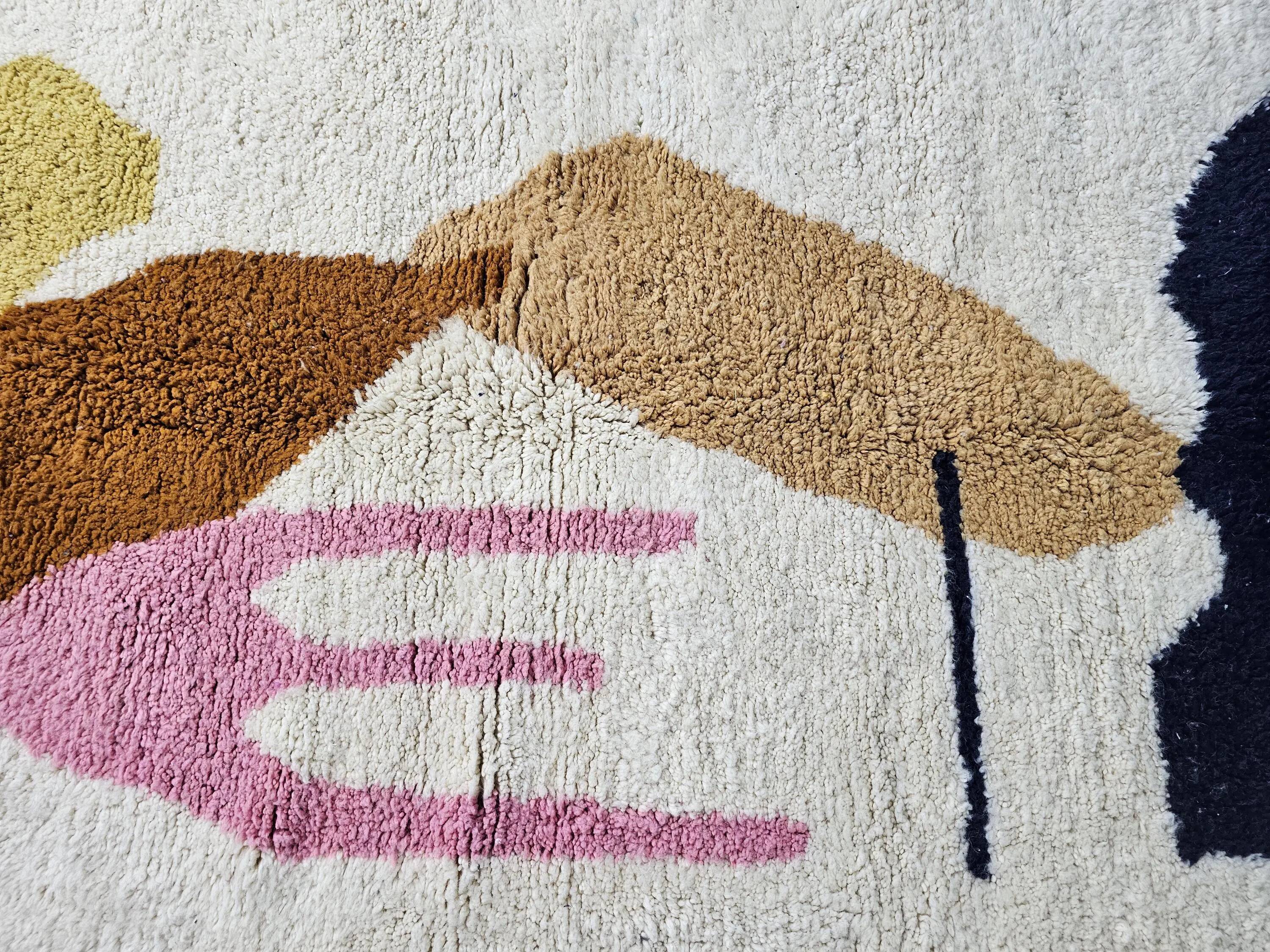 Handmade Berber rug in pure wool 2.5x1.5 m