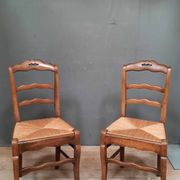 Pair of straw chairs nineteenth saw