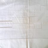 Drap et sa taie ajourés et brodés en coton pour une personne