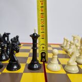 Vintage 80s Latvian Travel Magnetic Chess Set Complete with Pieces and Board