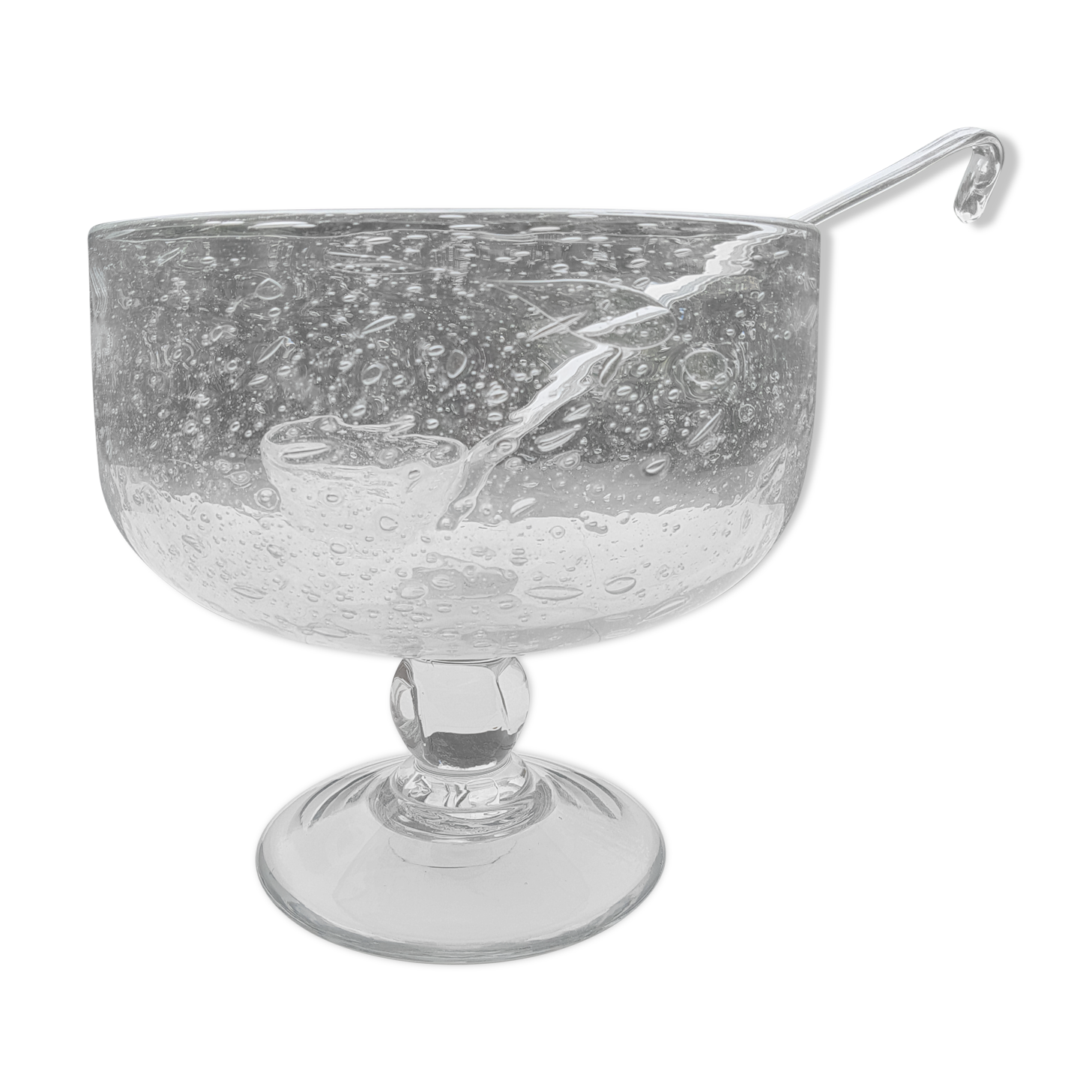 Biot bubbled glass sangria cut with ladle