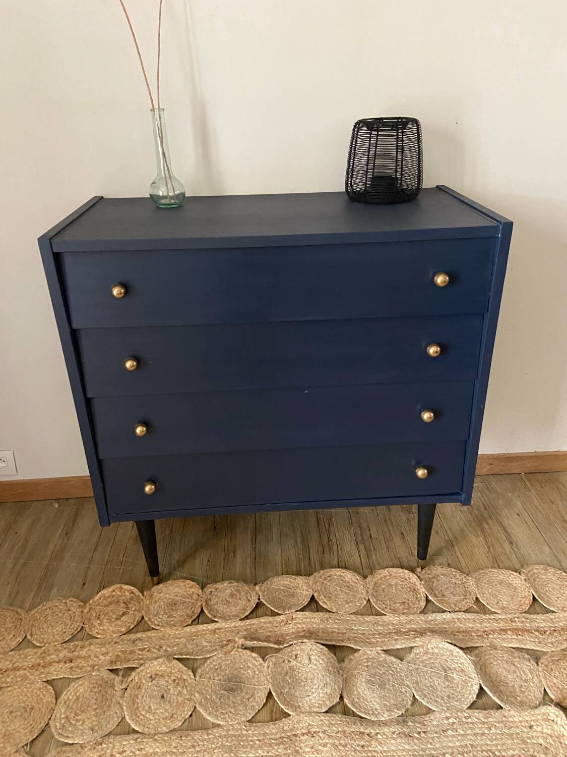 Vintage dark blue chest of drawers