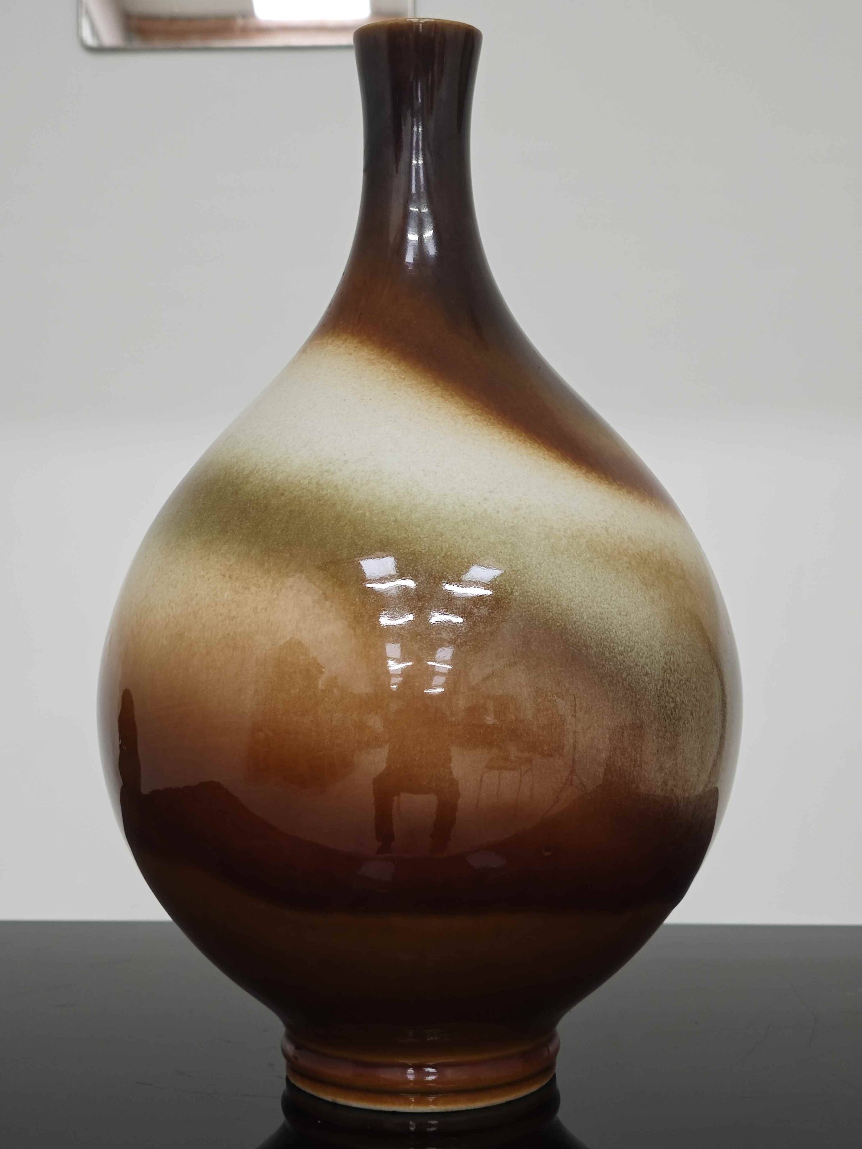 Large brown ceramic vase Ditmar Urbach 1970