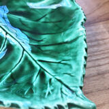 Green ceramic leaf cup