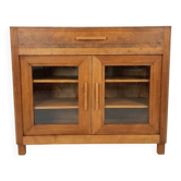 Cherry wood sideboard with glass doors