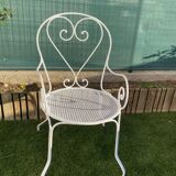 Set of 4 wrought iron armchairs