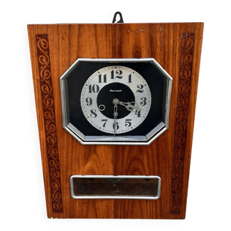 Box wall clock with pendulum, Yantar USSR, 1950s.