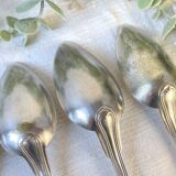 Set of 8 vintage silver plated soup spoons