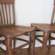Two chairs solid oak patinated early twentieth century