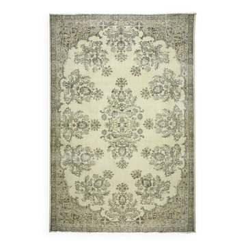 Tapis vintage tissé à la main turc unique en son genre - charme vintage rustique 346x 239 cm