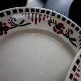 8 Terre de Fer dessert plates, “Damascus” model, Moulin des Loups and Hamage
