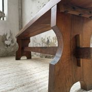 Paire de bancs noyer 1900