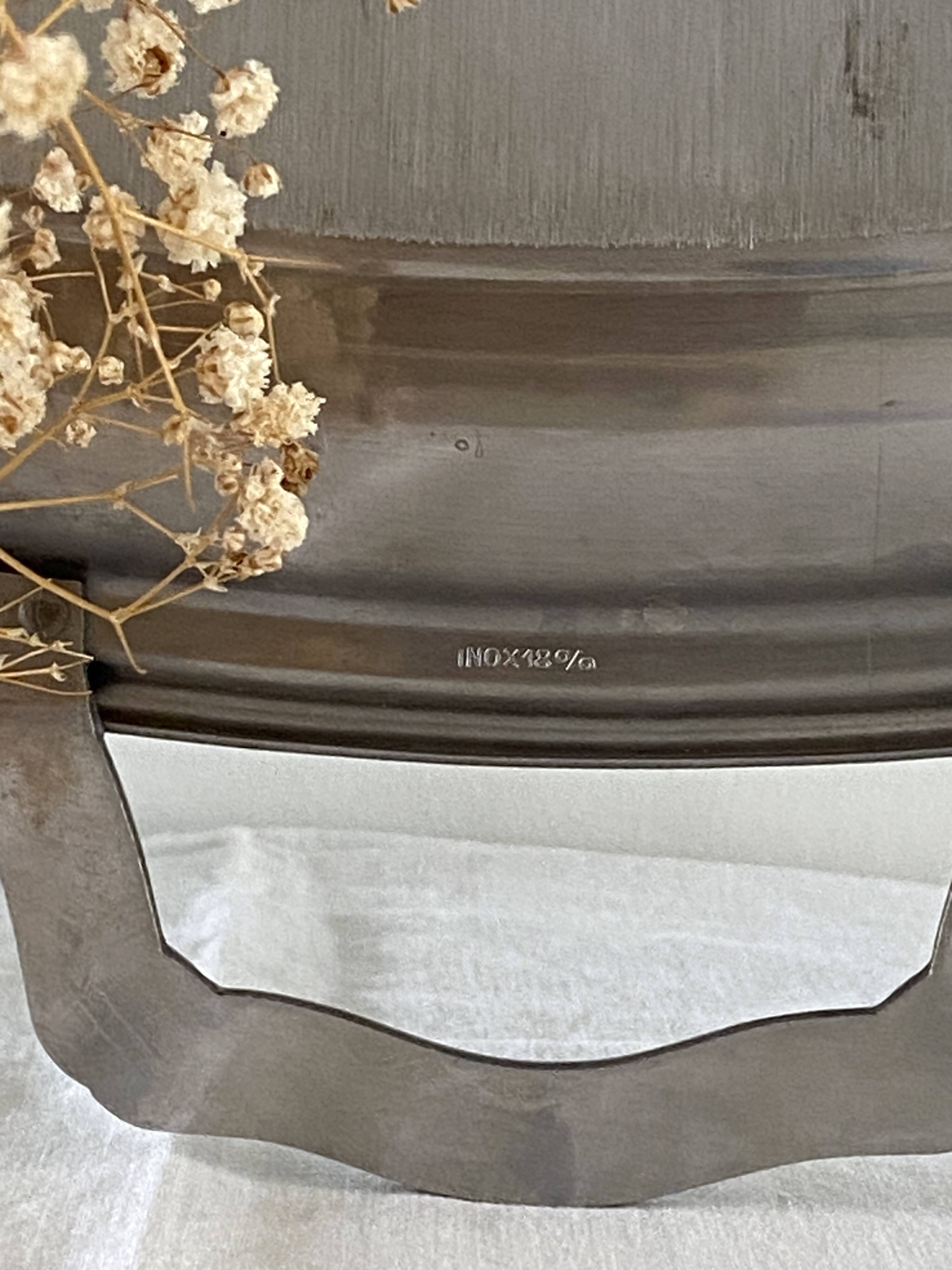 Large stainless steel platter