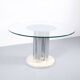 Italian marble dining table, chrome steel and glass, 70s