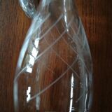 Eight champagne flutes in engraved glass