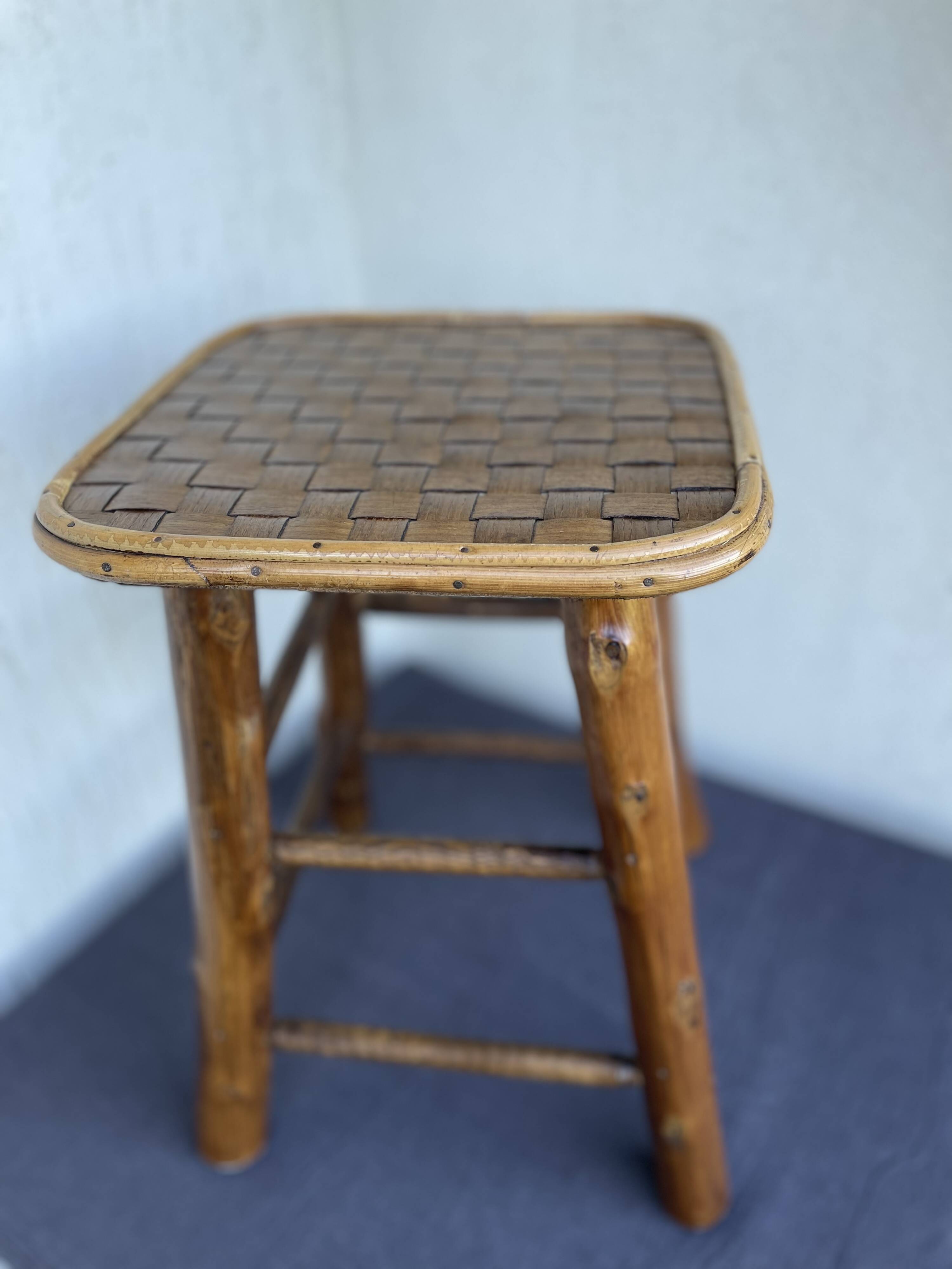 Chestnut and bamboo stool